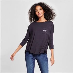 “Slay” Pocket Tee | Raw Hems | Soft | 3/4 Sleeves